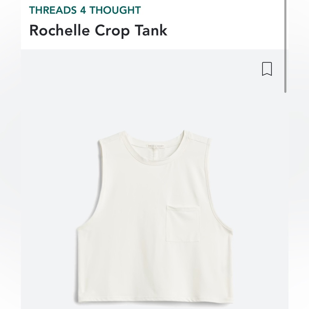 Threads 4 Thought white oversized crop tank